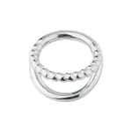 Double Band Rope Clicker Earring, 14k White Gold, 7mm
