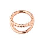 Double Band Rope Clicker Earring, 14k Rose Gold, 7mm