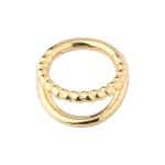 Double Band Rope Clicker Earring, 14k Yellow Gold, 7mm