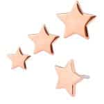 Star Push-In Stud Earring, 14k Rose Gold