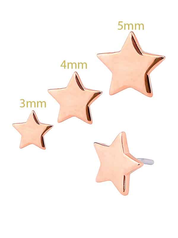 Star Push-In Stud Earring, 14k Rose Gold