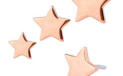 Star Push-In Stud Earring, 14k Rose Gold