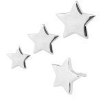 Star Push-In Stud Earring, 14k White Gold