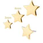 Star Push-In Stud Earring, 14k Yellow Gold