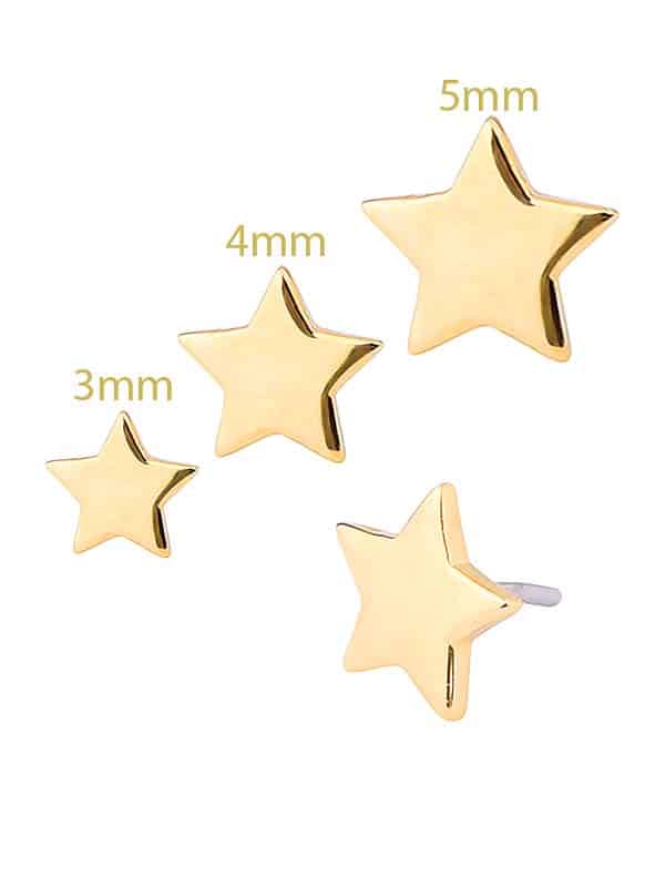 Star Push-In Stud Earring, 14k Yellow Gold