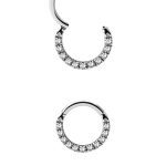 Pave Daith Clicker Earring, Steel, 8mm