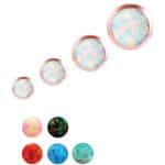 Created Opal Push-In Stud Earring, 18k Rose Gold