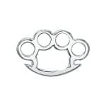 BVLA Brass Knuckles Threaded Stud Earring, 14k White Gold