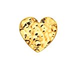 BVLA Hammered Heart Threaded Stud Earring, 14k Yellow Gold