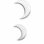 Moon Push-In Stud Earring, 14k White Gold