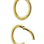 Rook Clicker Hoop, Oval, 18k Yellow Gold