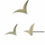 Anatometal Wings Push-In Stud Earring, 18k Yellow Gold