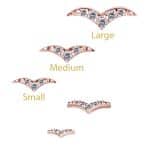 Pave Wings Threaded Stud Earring, 18k Rose Gold