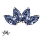 4-Marquise Push-In Stud Earring, Titanium