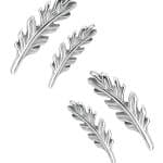 Delicate Feather Push-In Stud Earring, 14k White Gold