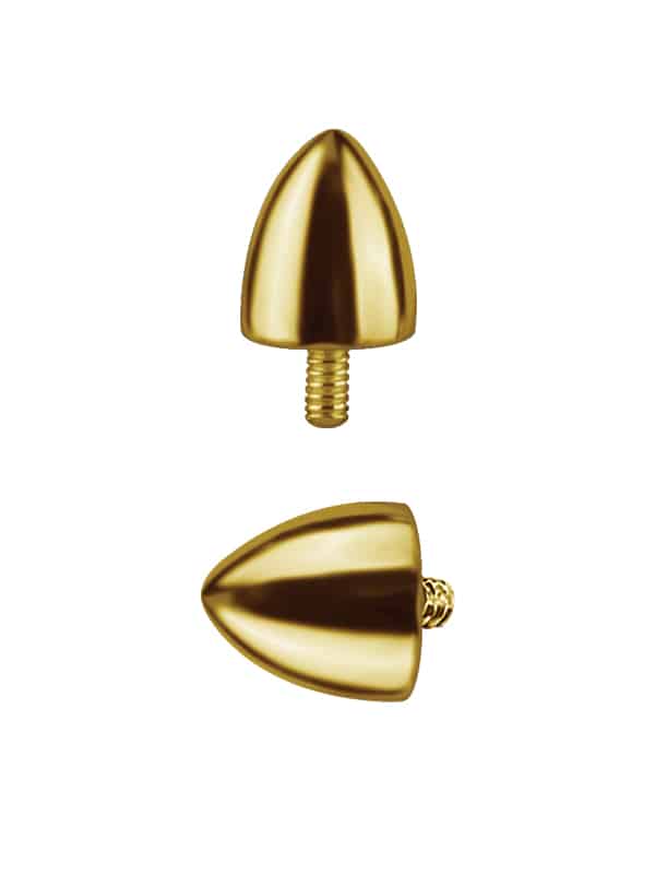 Gold Bullet Threaded Stud Earring, 18k Yellow Gold