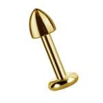 Gold Bullet Threaded Stud Earring, 18k Yellow Gold