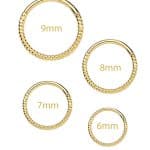 Rope Clicker Hoop, Nose Ring, 18ga, 14k Yellow Gold