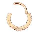 Pave Beaded Daith Clicker Earring, 14k Rose Gold, 8-9mm