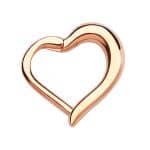 Heart Daith Clicker Earring, 14k Rose Gold, 8-10mm
