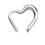 Heart Daith Clicker Earring, 14k White Gold, 8-10mm