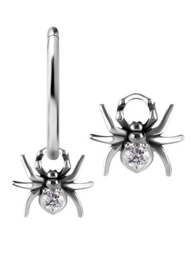 Gem Spider Charm for Clicker Hoop, CoCr NF