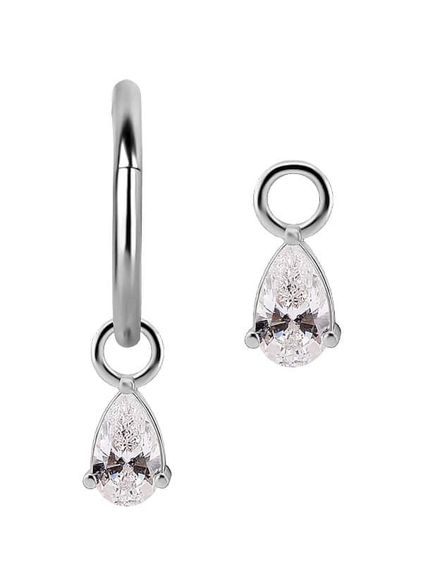 Pear Drop Charm for Clicker Hoop, CoCr NF