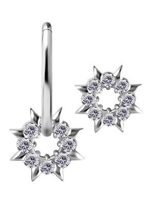 Spiked Pave Halo Charm for Clicker Hoop, CoCr NF