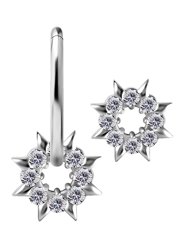 Spiked Pave Halo Charm for Clicker Hoop, CoCr NF