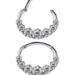 Pave Daith Clicker Earring, Cocr NF, 8mm Oval