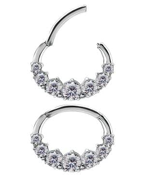 Pave Daith Clicker Earring, Cocr NF, 8mm Oval