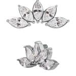 5-Marquise Fan Threaded Stud Earring, Steel