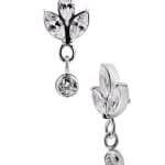 Marquise Spring Lotus Threaded Stud Earring, Steel
