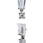Tapered Baguette w Dangle Threaded Stud Earring, Steel