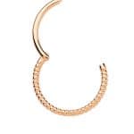 Rope Clicker Hoop, 16ga, Conch Ring, 14k Rose Gold