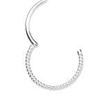 Rope Clicker Hoop, 16ga, Conch Ring, 14k White Gold