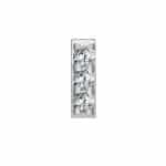 3-Gem Pave Bar Push-In Stud Earring, Titanium