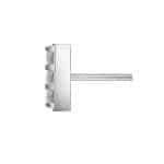 3-Gem Pave Bar Push-In Stud Earring, Titanium