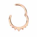 7-Gem Daith Clicker Earring, 14k Rose Gold, 8-10mm