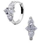Marquise Pear Cluster Clicker Earring, Steel