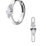 Single Marquise Clicker Earring, Steel