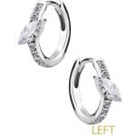 Marquise Pave Clicker Earring, Steel