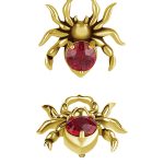 Spider Songea Sapphire Threaded Stud Earring, 18k Yellow Gold