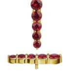 Straight Songea Sapphire Cluster Threaded Stud Earring, 18k Yellow Gold