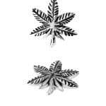 Hemp Leaf Threaded Stud Earring, CoCr NF