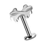 Cross Bones Threaded Stud Earring, CoCr NF