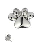 Paw Print Push-In Stud Earring, Titanium
