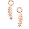 Delicate Feather Charm for Clicker Hoop, 14k Rose Gold