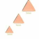 Triangle Push-In Stud Earring, 14k Rose Gold