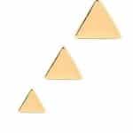 Triangle Push-In Stud Earring, 14k Yellow Gold